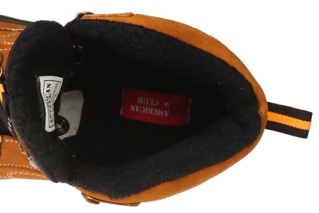 Zimowe skórzane buty męskie American Club MCY58BR brązwe