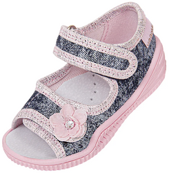 Tenisówki dziecięce Viggami EMILKA OZDOBA szare sandałki dziewczęce