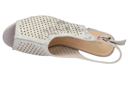 Eleganckie sandały damskie Sergio Leone w kolorze srebrnym DSK803SR