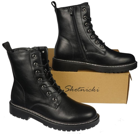 Buty zimowe damskie Skotnicki DB-3-184BL czarne