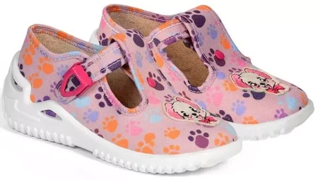 Tenisówki dziecięce kapcie dziecięce ZetPol Daria Piesek różowe