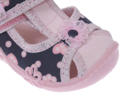 Tenisówki dziecięce Viggami MARYSIA OZDOBA granatowe dziewczęce