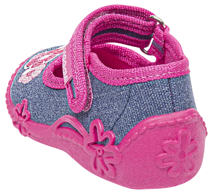 Tenisówki dziecięce Viggami MISIA granatowe kapcie dziewczęce na rzep