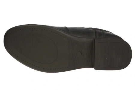 Damskie botki zimowe ze skóry naturalnej American Club DCY99BL czarne