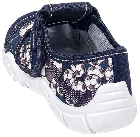 Tenisówki dziecięce granatowe Viggami kapcie na rzep Adaś Kolor granatowy