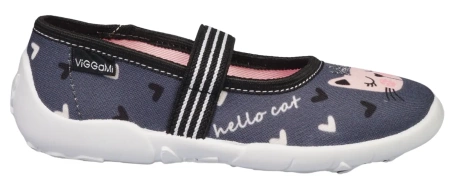 Tenisówki dziecięce Viggami Felicja szare kapcie dziewczęce wsuwane