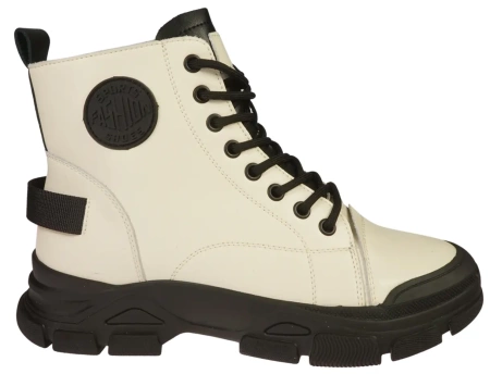 Damskie botki trapery przejściowe / zimowe Skotnicki DB-3-1502BEBL beżowe