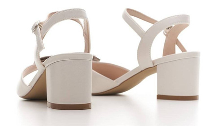 Eleganckie sandały damskie Sergio Leone DSK806PE perłowe