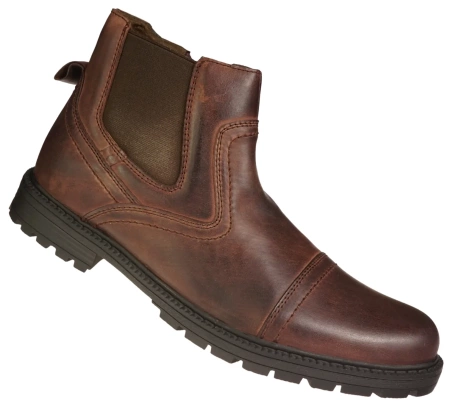 Eleganckie męskie skórzane buty zimowe American Club MCY131CO brązowe