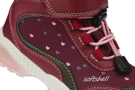 Dziecięce buty zimowe American Club z podeszwą LED BRL131/23DKRE bordowe