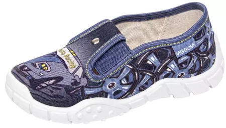 Tenisówki dziecięce Viggami Leo Druk szare kapcie chłopięce wsuwane