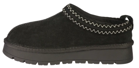 Damskie botki zimowe mule ze skóry naturalnej American Club DCY187BL czarne