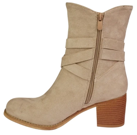 Damskie botki zimowe Skotnicki DB-3-Y85BE beżowe