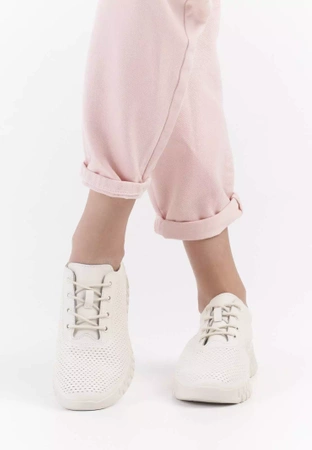 Skórzane buty sportowe damskie Sergio Leone DSP011BE beżowe