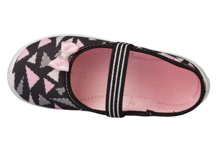 Tenisówki dziecięce Viggami JOLA czarne kapcie dziewczęce wsuwane