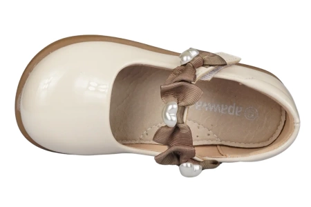 Półbuty dziewczęce lakierki baleriny dziecięce Apawwa AN615BE beżowe