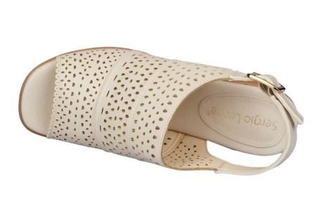 Eleganckie sandały damskie Sergio Leone w kolorze ecru DSK565EC