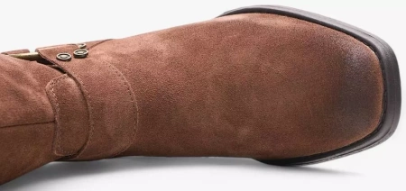 Damskie skórzane kozaki zimowe Sergio Leone DKZ265-SBR brązowe