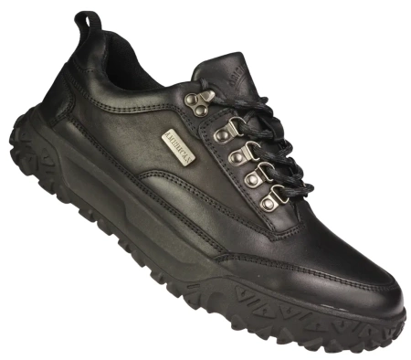 Męskie obuwie przejściowe skórzane American Club MCY171BL czarne