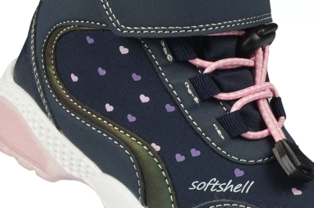 Dziecięce buty zimowe American Club z podeszwą LED BRL131/23 granatowe