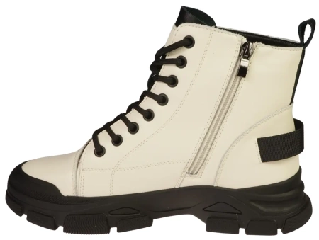 Damskie botki trapery przejściowe / zimowe Skotnicki DB-3-1502BEBL beżowe