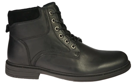 Eleganckie męskie skórzane buty zimowe American Club MCY167BL czarne