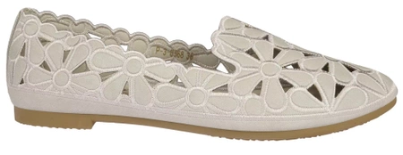 Baleriny Damskie Skotnicki beżowe półbuty damskie DP-3-0568GY