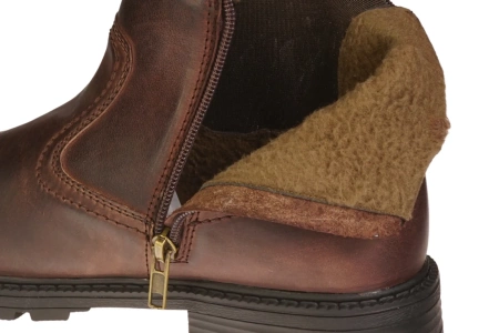 Eleganckie męskie skórzane buty zimowe American Club MCY131CO brązowe