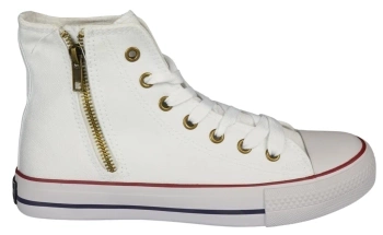 Wysokie tenisówki młodzieżowe American Club DLH-16-27WH białe