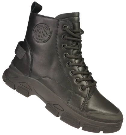 Damskie botki trapery przejściowe / zimowe Skotnicki DB-3-1502BLBL czarne