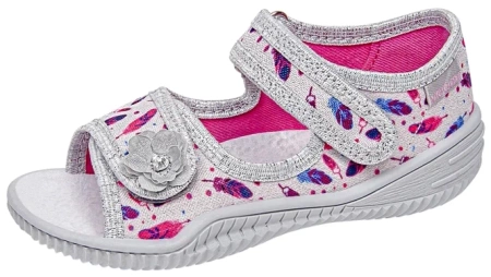 Tenisówki dziecięce Viggami szare sandałki dziewczęce Paula Druk