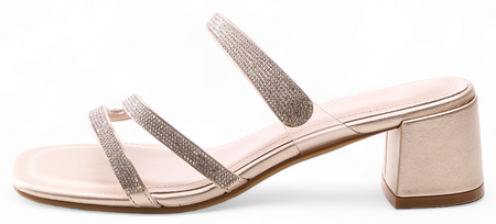 Eleganckie klapki damskie na obcasie Sergio Leone DSK044ZL Złoty