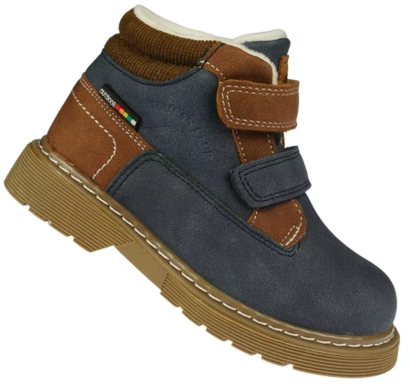 Zimowe buty dziecięce American Club trapery dziecięce CES143/23NA granatowe