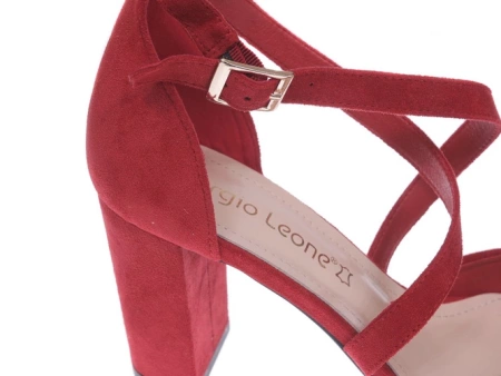 Eleganckie sandały damskie Sergio Leone w kolorze czerwonym DSK863CZMI