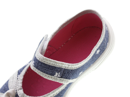 Tenisówki dziecięce Viggami Iga Jeans kapcie dziewczęce na rzep