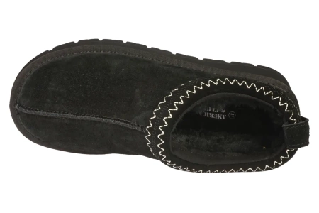 Damskie botki zimowe mule ze skóry naturalnej American Club DCY187BL czarne