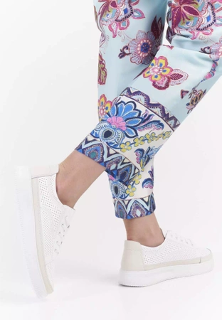 Skórzane buty sportowe damskie Sergio Leone DSP020BIBE białe