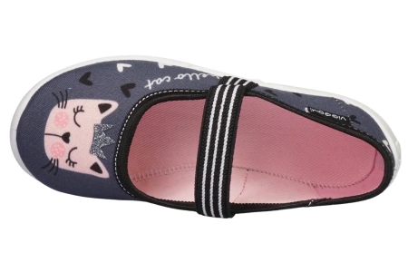 Tenisówki dziecięce Viggami Felicja szare kapcie dziewczęce wsuwane