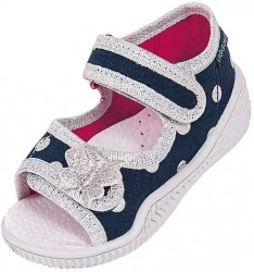 Tenisówki dziecięce Viggami Emilka Groszki granatowe sandałki