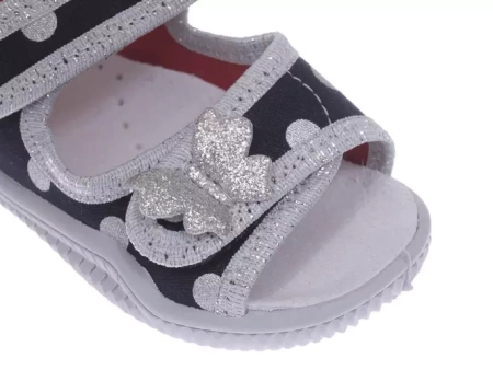 Tenisówki dziecięce Viggami Emilka Groszki granatowe sandałki