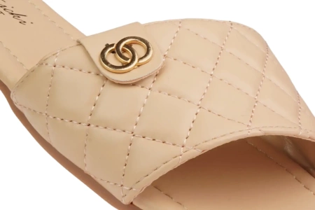 Eleganckie klapki damskie Skotnicki DKL-3-0614BE beżowe