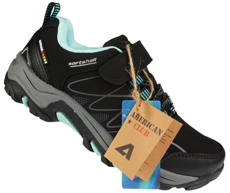 Dziecięce buty trekkingowe American Club WT257BLMI czarne-niebieskie