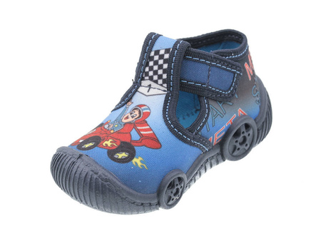 Tenisówki dziecięce Viggami GRZEŚ granatowe kapcie chłopięce na rzep