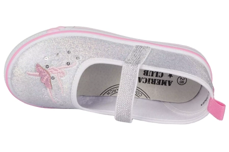 Tenisówki dziecięce American Club BTEN-135LTGY szare wsuwane