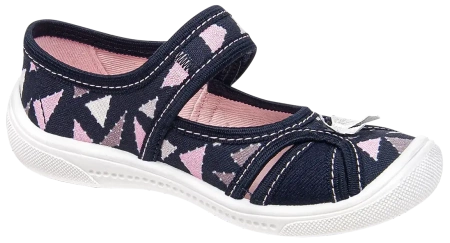 Tenisówki dziecięce Viggami IGA DRUK granatowe kapcie dziewczęce na rzep