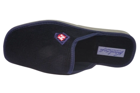 Męskie pantofle tekstylne Meteor MV251NA szymon sztruks granatowe