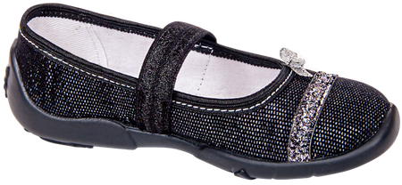 Tenisówki dziecięce Viggami KLARA LUX czarne kapcie dziewczęce wsuwane