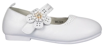 Półbuty dziewczęce lakierki baleriny dziecięce Apawwa BMC324WH