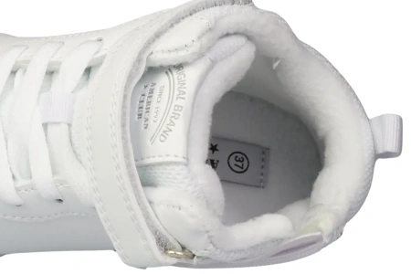 Młodzieżowe sportowe buty przejściowe American Club z ekoskóry DES102WH