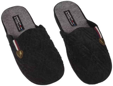 Męskie pantofle tekstylne American Club MSL-03BL